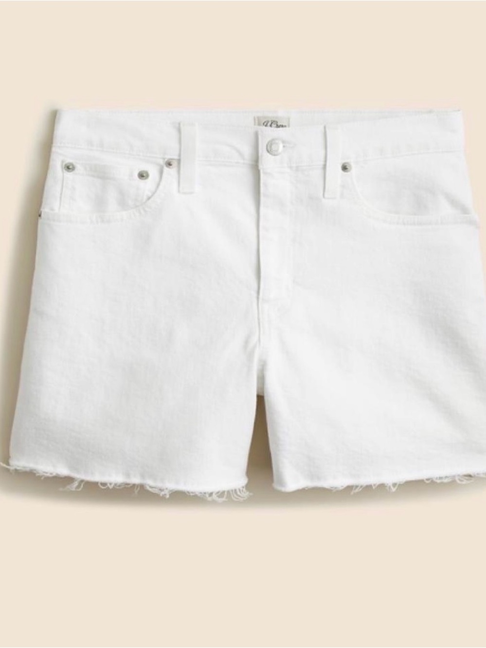 J. Crew White Denim Cutoff Shorts with Raw Hem